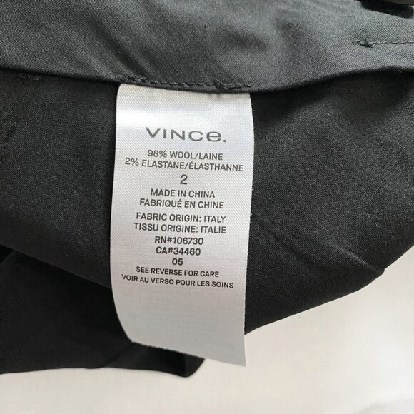VINCE. BLACK WOOL BLEND CUFFED COIN POCKETS TROUSERS STYLE V473221483 - 2 - Picture 9 of 9